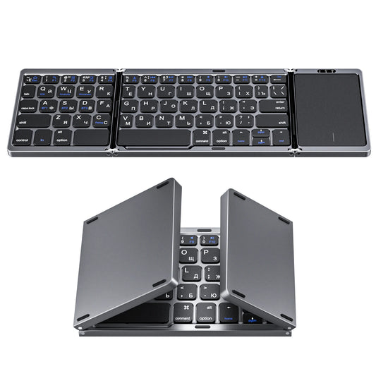 Foldable Keyboard with Touchpad Portable Mini Bluetooth Wireless Folding Keyboard for Mac Ios Android Windows PC Tablet